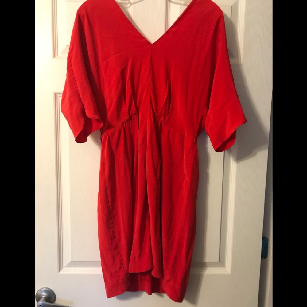 Milly red silk dress